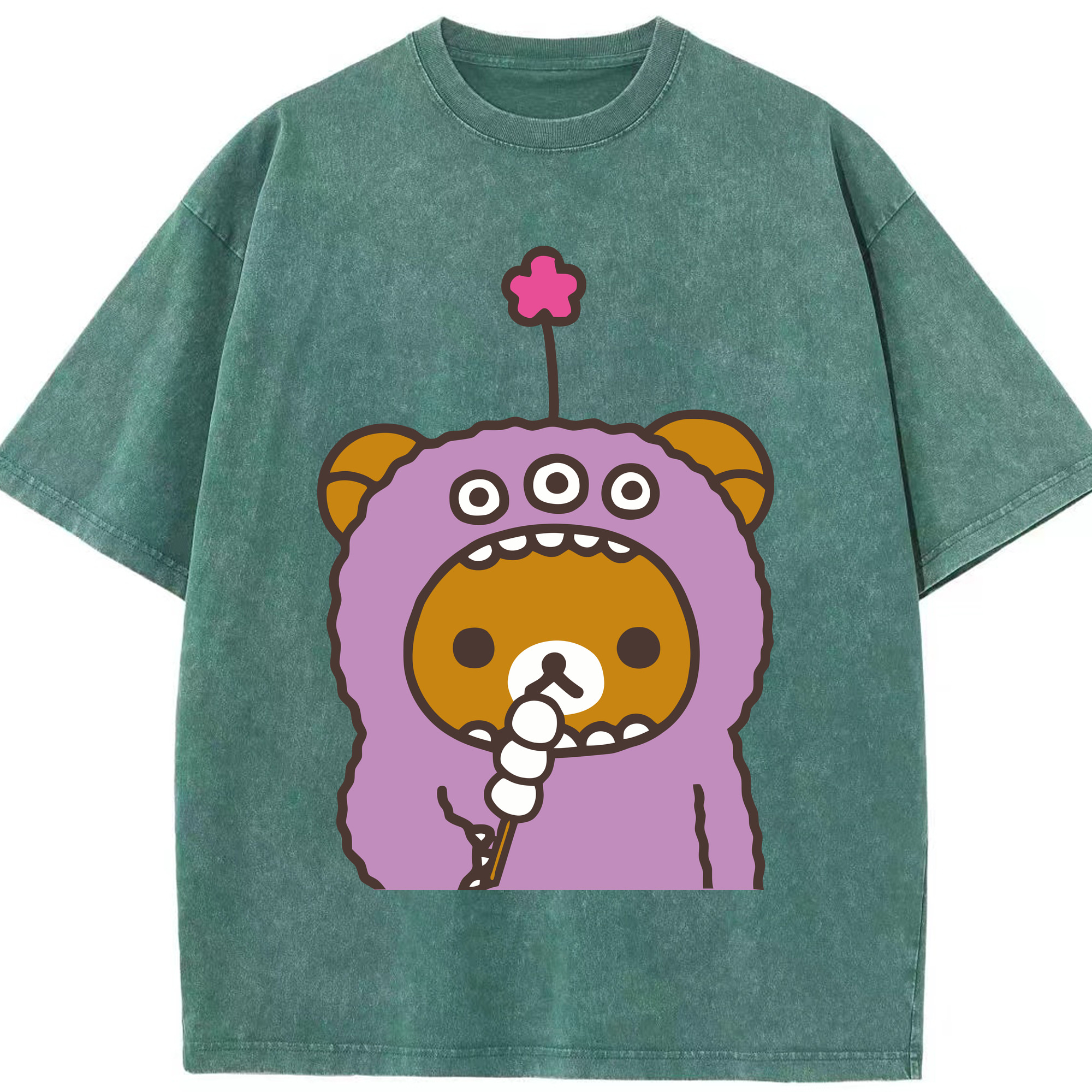 （画像用） リラックマ リラックマ キイロイトリ Rilakkuma Korilakkuma Kiiroitori 綿100% ヴィンテージ風 半袖Tシャツ（フロントプリント）